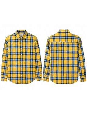 Aeropostale Shirt Mens M Plaid Flannel Button Down Yellow Blue